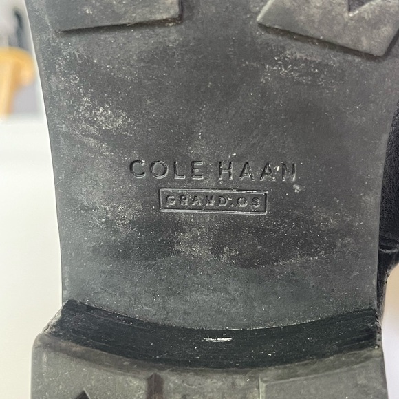 Cole Haan Womens Kenmare Tall Riding Boot Leather Black Buckle Detail Zip Size 9 - Picture 13 of 14